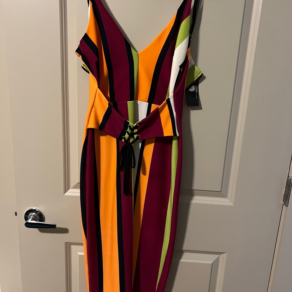 Vibrant Striped Sleeveless Dress